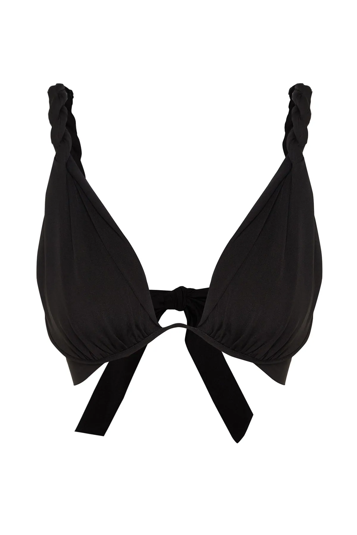 Trendyol Collection  X Zeynep Tosun Schwarzes Bügel-Bustier mit detailliertem Bügel TCLSS23BS00009