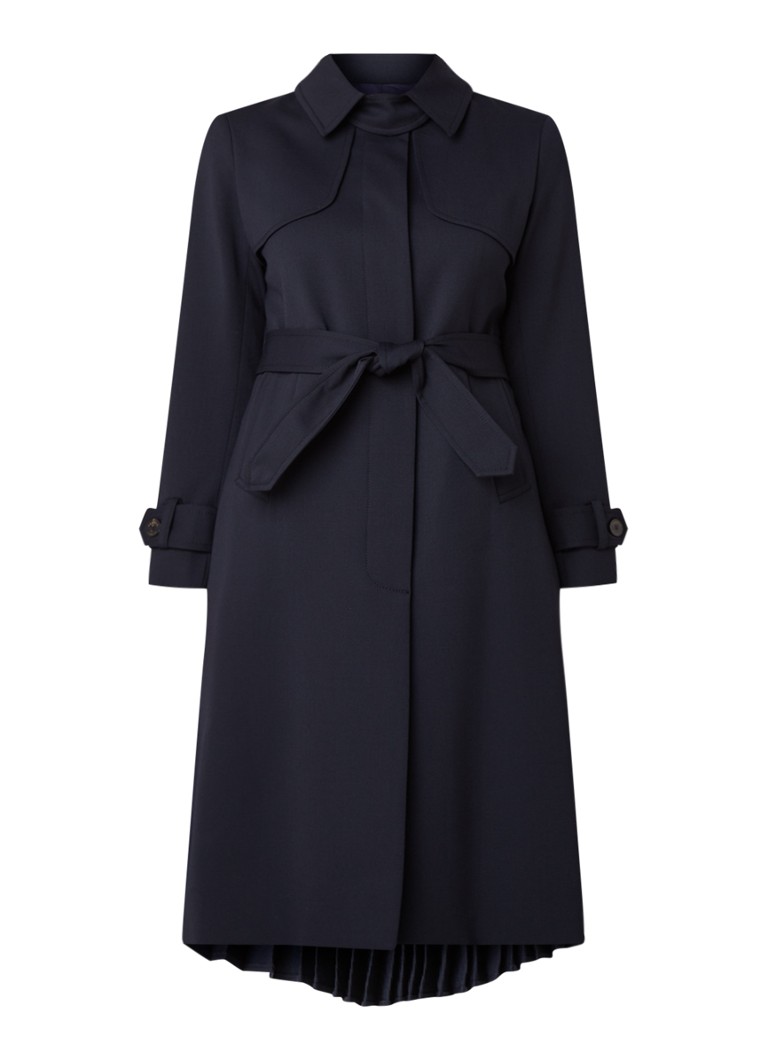 Sandro  Trenchcoat met plissé en strikceintuur