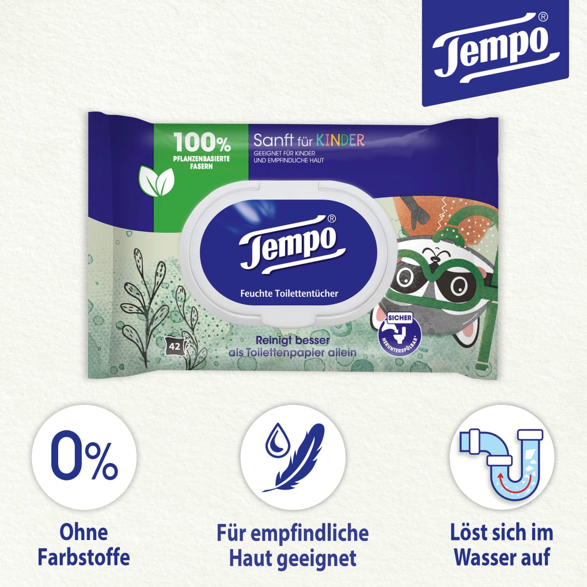 Feuchtes Toilettentücher Sanft für Kinder, 42 St