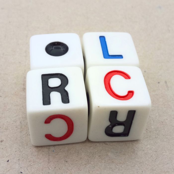 Buchstabenwürfel LCR (Left Center Right) - Richtungswürfel