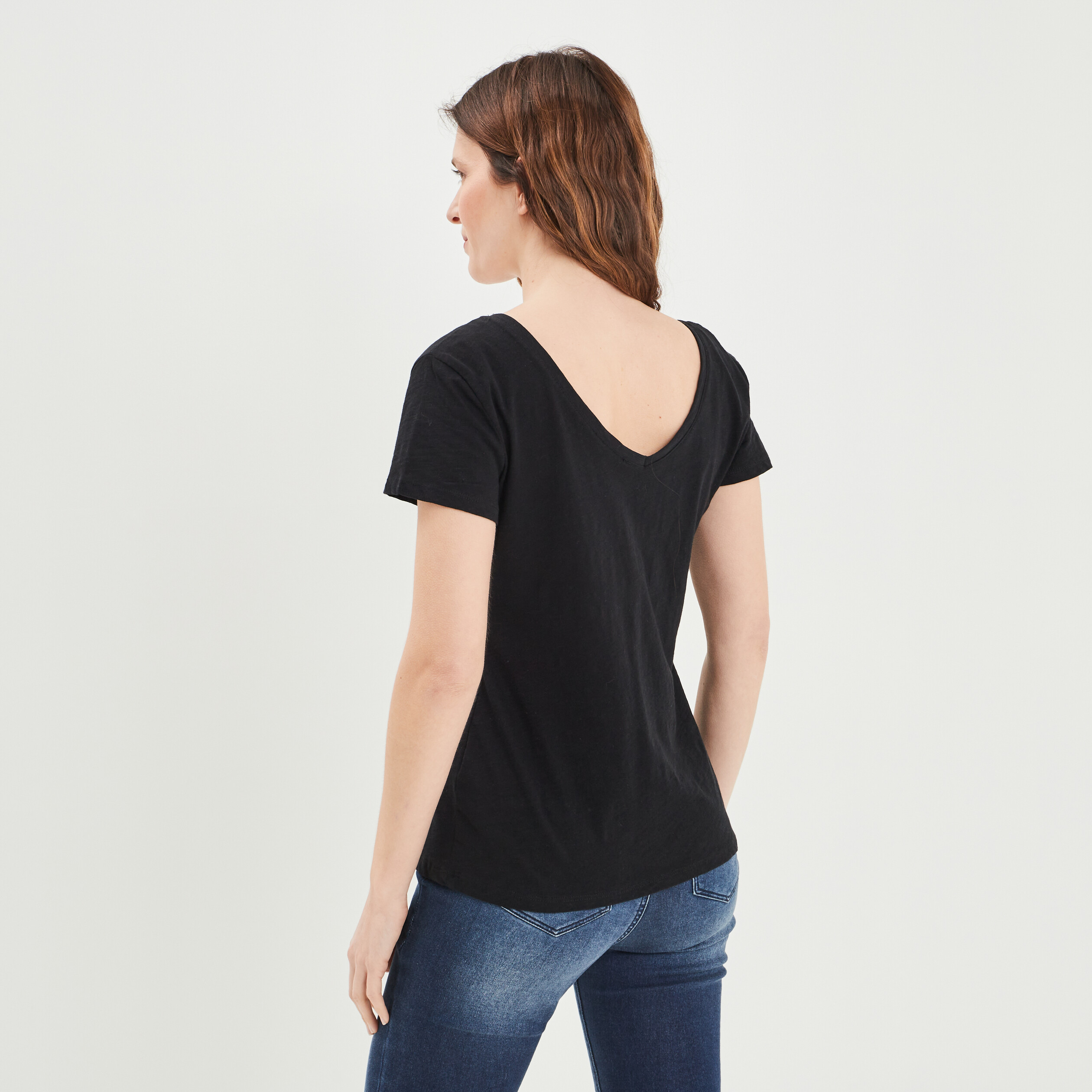 T-shirt à manches courtes noir femme | La Halle