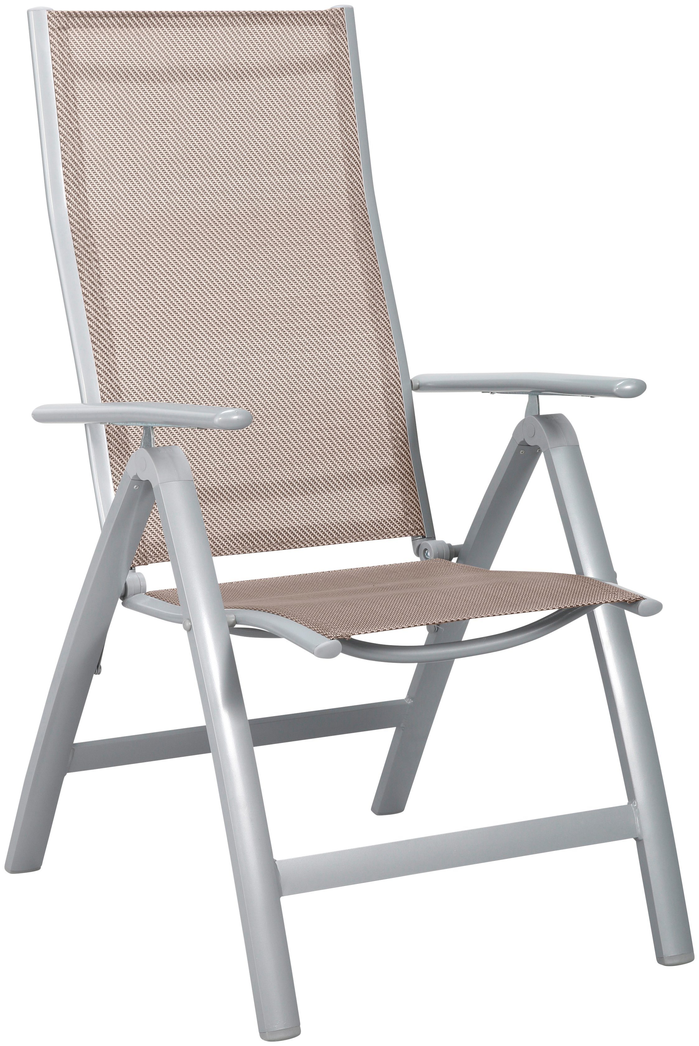 MERXX Garten-Essgruppe Amalfi, (9-tlg), 8 Hochlehner, Tisch ausziehbar 100x180-240 cm, Alu/Textil