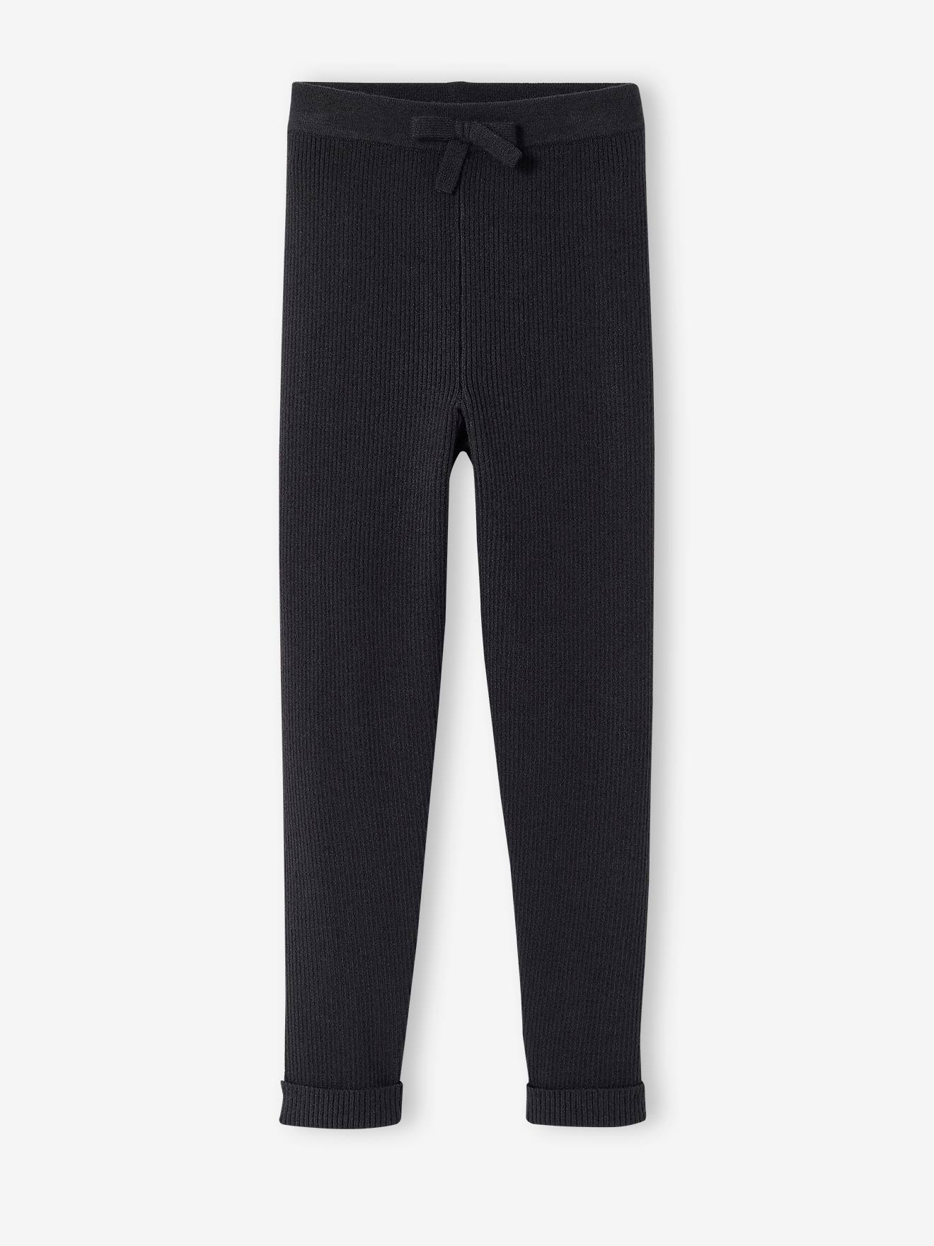 Legging en tricot fille rose foncé