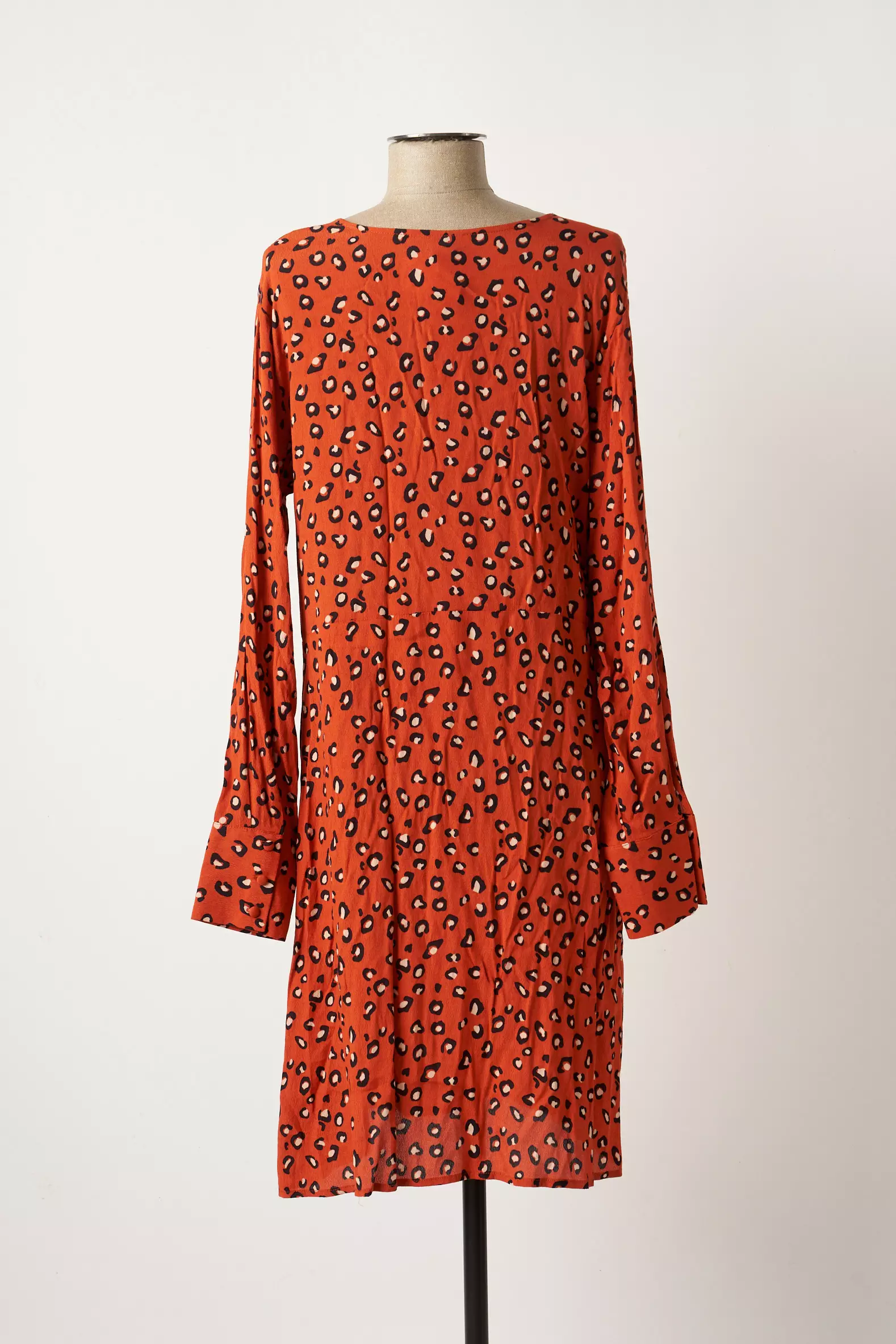 Ichi Robes Mi Longues Femme couleur orange
