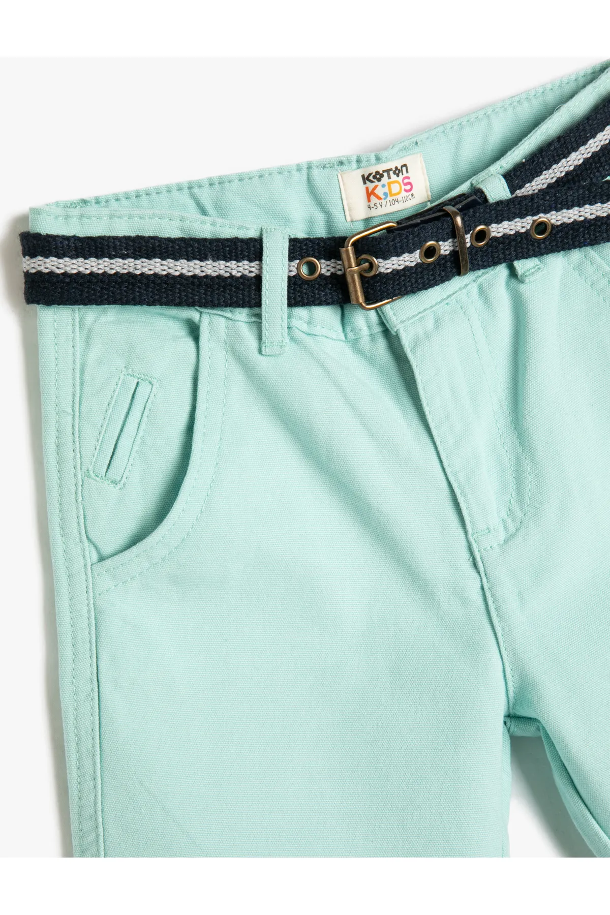 Koton  Basic-Bermudashorts mit Gürteldetail, Taschen, Baumwolle, verstellbarer Gummibund