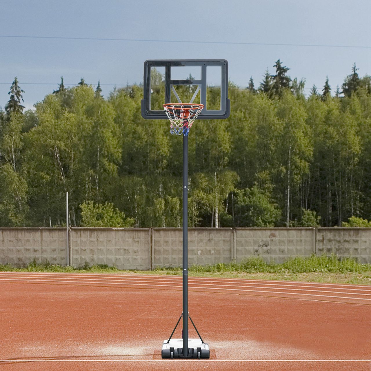 HOMCOM Basketballständer Basketballkorb Ständer mit 2 Rädern