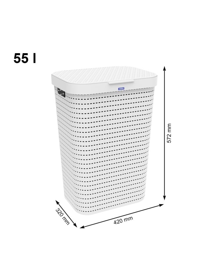 Rotho Country Wäscheset 2tlg. 55l, 40l, Kunststoff (PP) BPA-frei in Weiß günstig kaufen onesize