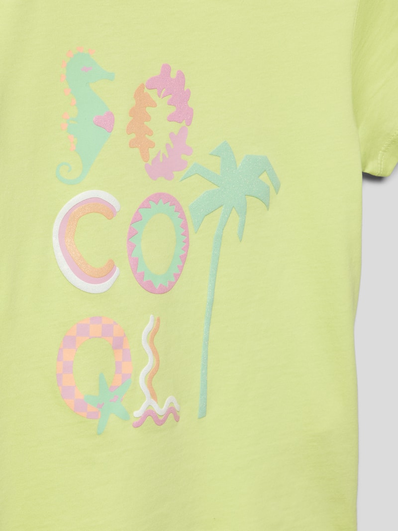 T-Shirt mit Statement-Print in hellgelb