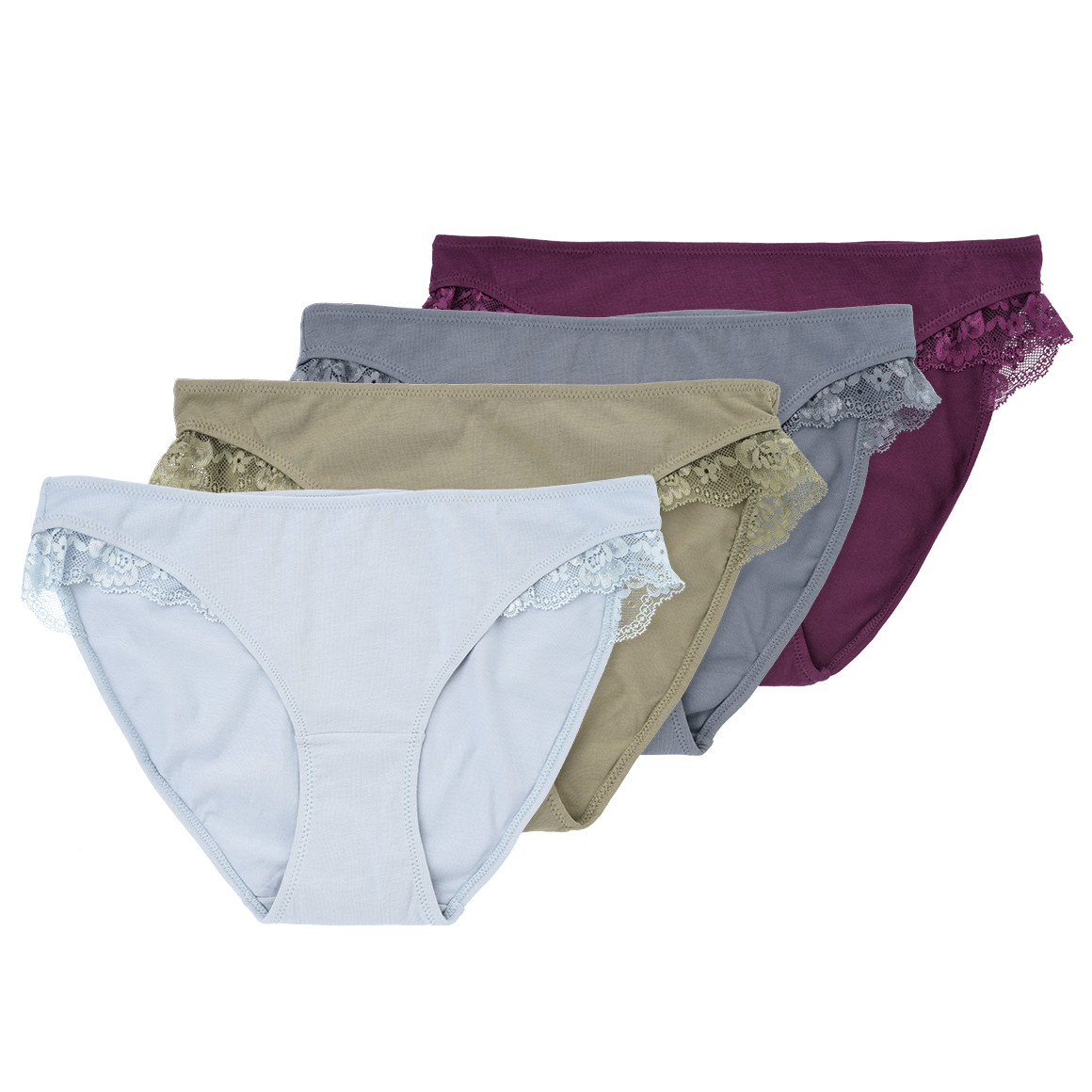 4 Damen Slips mit dezenter Spitze