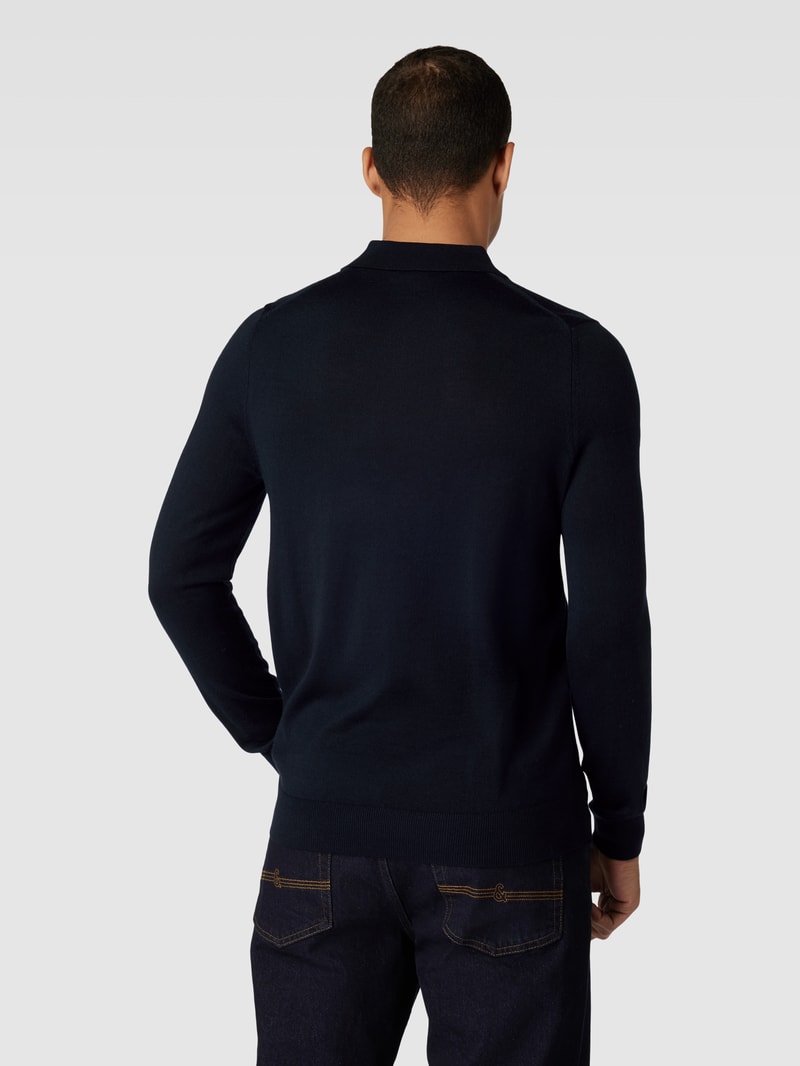 Strickpullover mit kurzem Reißverschluss in marineblau