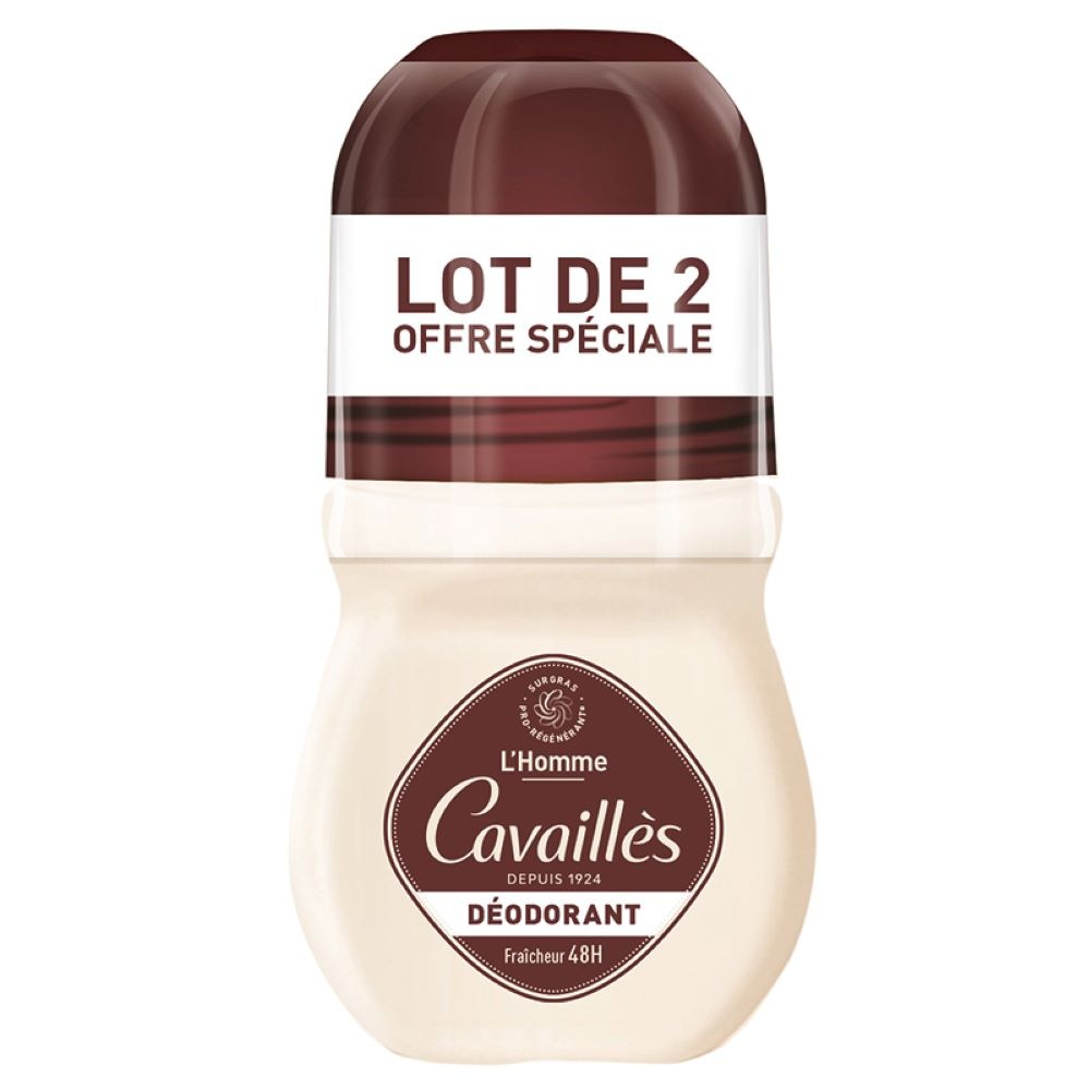 Cavaillès DERMATO 48H HOMME ROLL-ON 50MLX2 DEODORANTS
