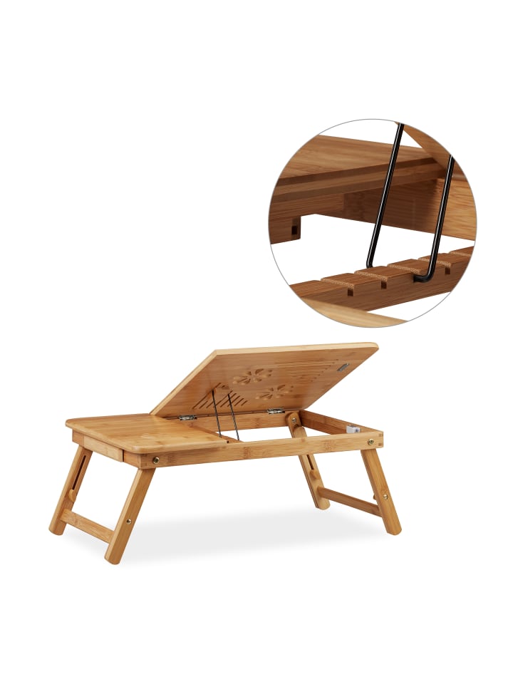 relaxdays Laptoptisch in Natur 17 Zoll - (B)69x (H)30 x (T)35 cm günstig kaufen onesize