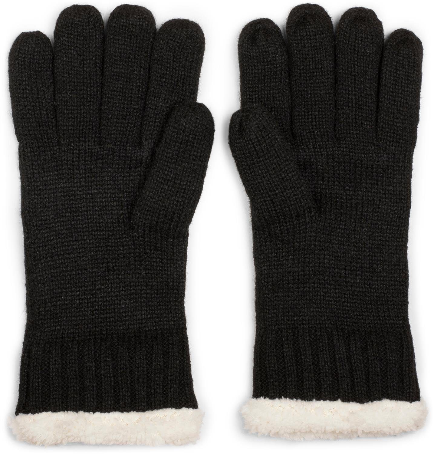 styleBREAKER Strickhandschuhe Strickhandschuhe mit Strass und Fleece