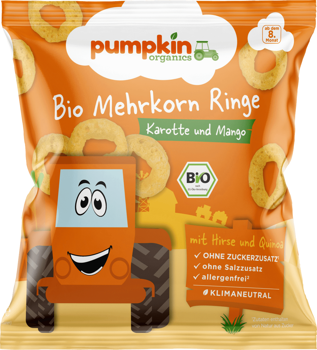 Kindersnack Mehrkorn Ringe mit Karotte & Mango, ab 8. Monaten, 20 g