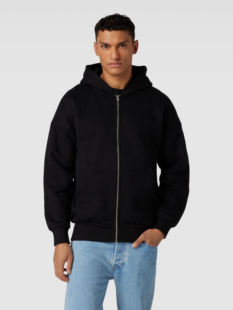 Strickjacke mit Kapuze Modell 'DAN' in schwarz