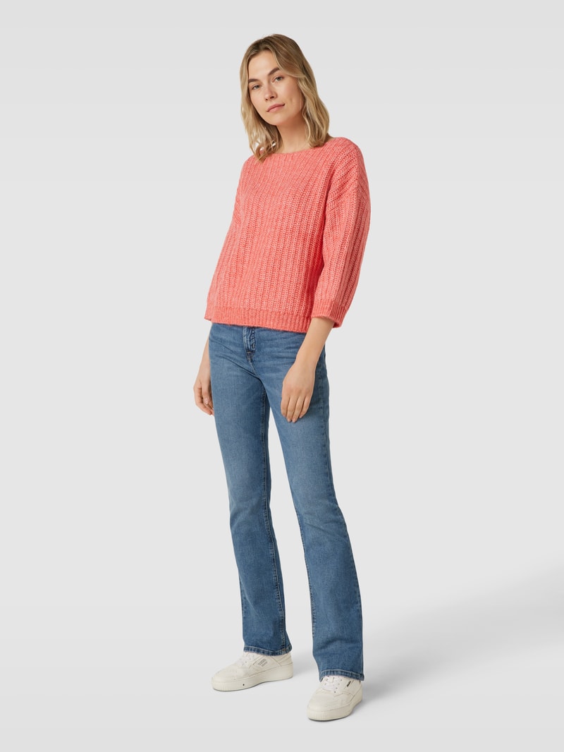 Strickpullover mit 3/4-Arm Modell 'Polomna' in koralle