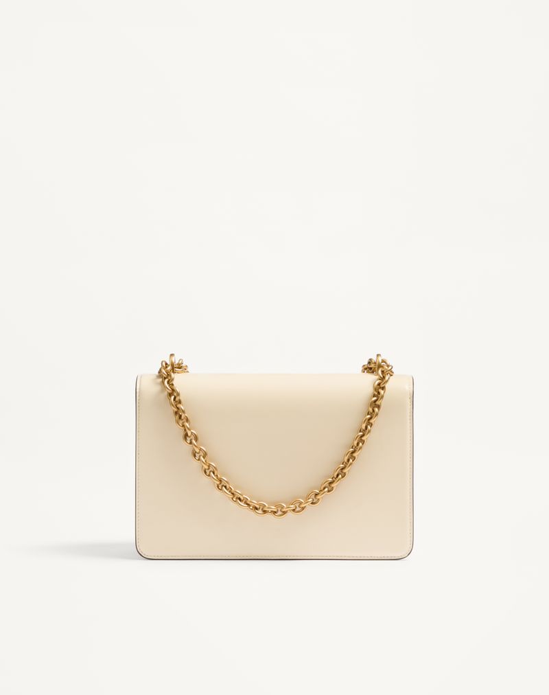 Bolsa de ombro Valentino Garavani Vain em couro de bezerro brilhante