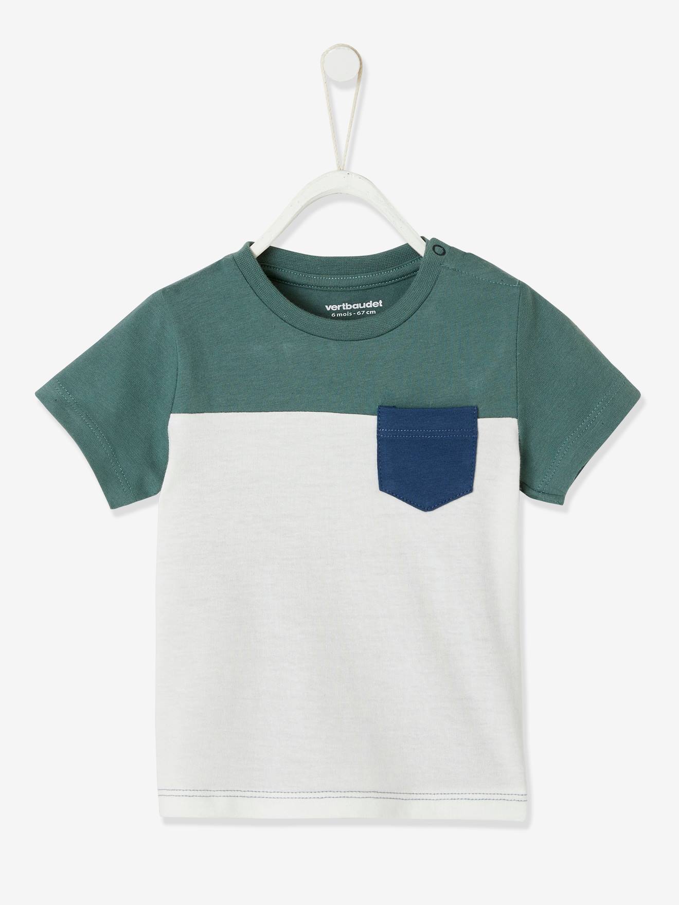 T-shirt colorblock bébé manches courtes caramel