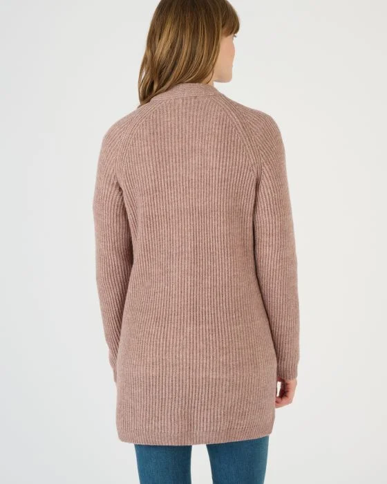 Gilet long mélange laine