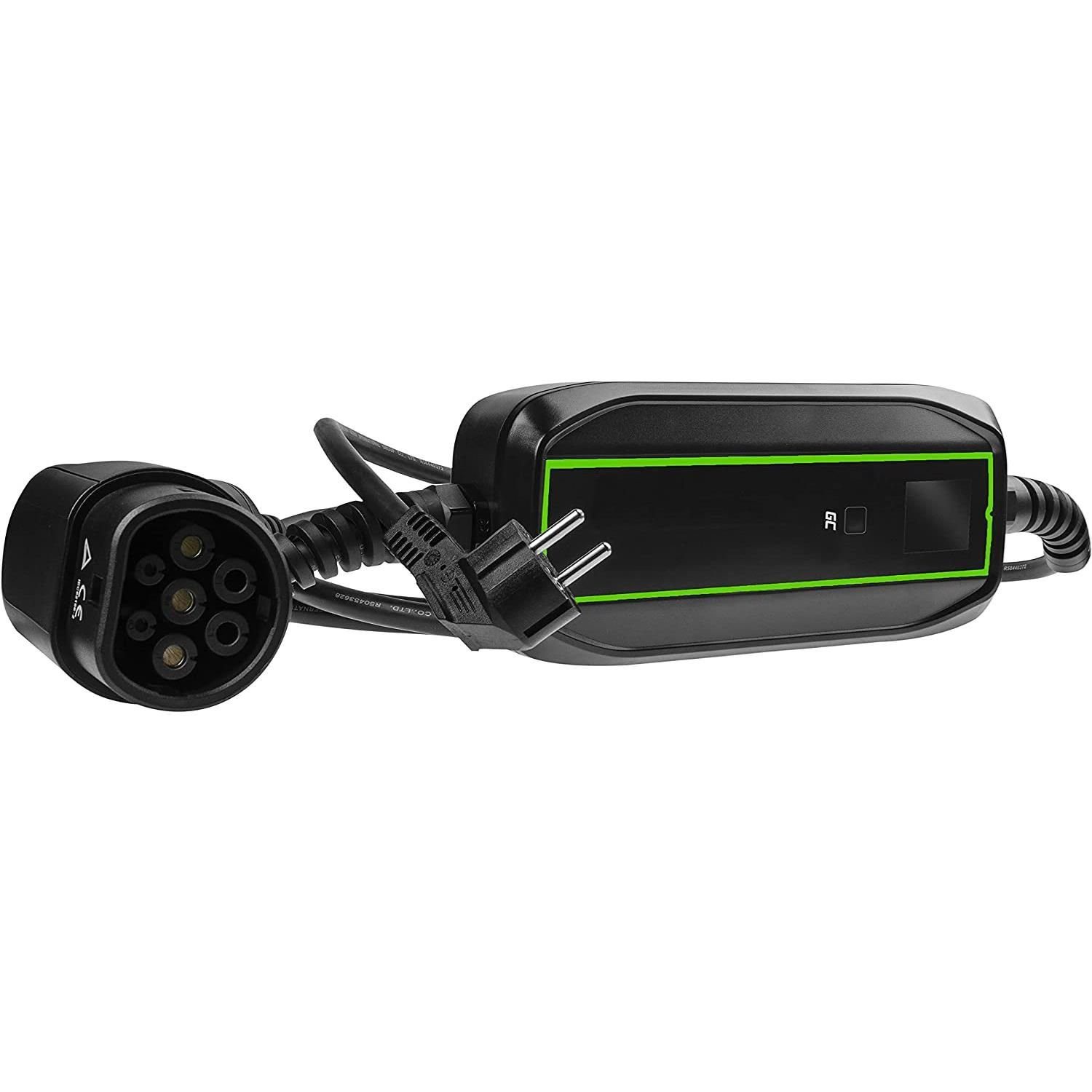 Green Cell GC EV16 3,6kW Schuko Ladestecker Elektroauto-Ladegerät (Elektroauto Ladegerät mit Ladekabel, Schuko auf Typ 2, LCD Bildschirm)