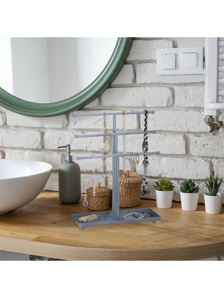 relaxdays Schmuckständer in Silber - (B)31 x (H)40 x (T)11 cm günstig kaufen onesize