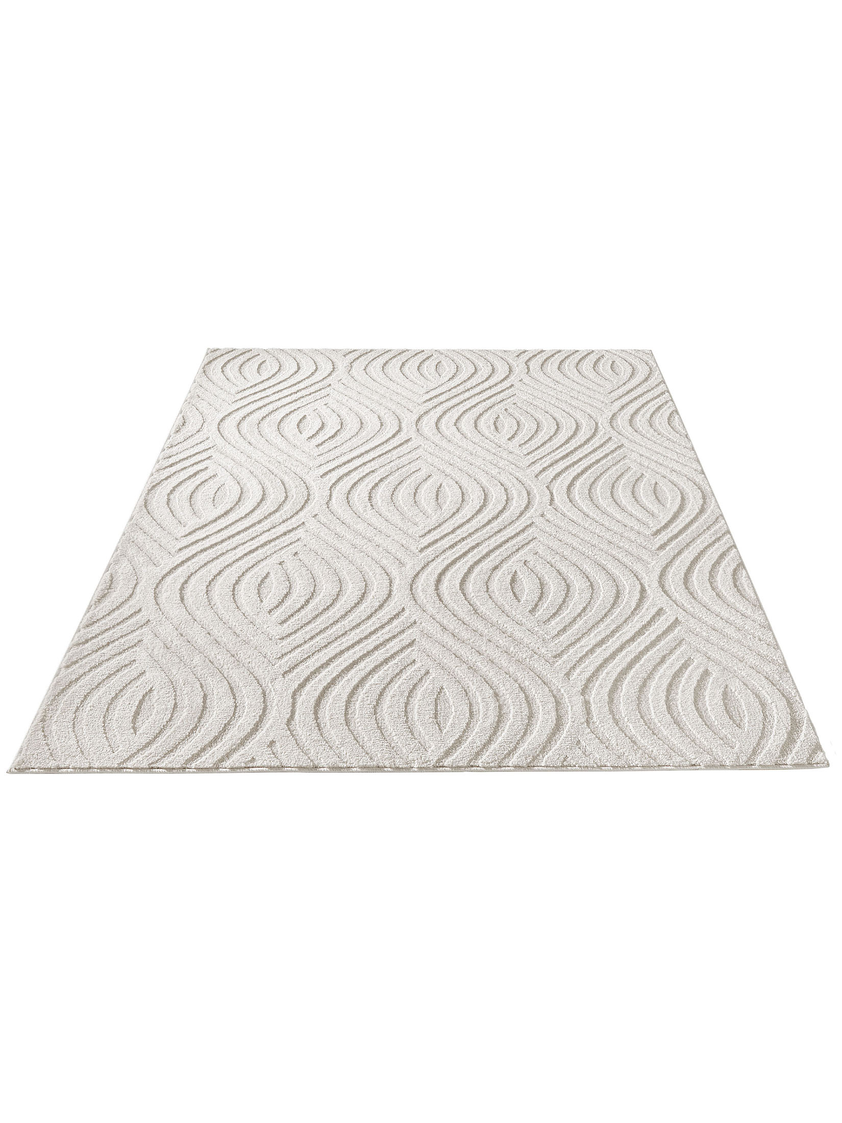 Rombo Moderner Teppich, Offwhite