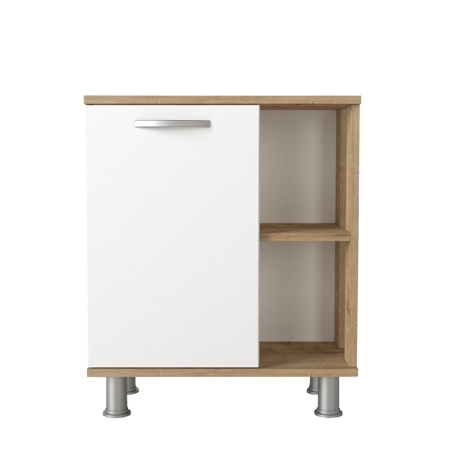 moebel17 Barschrank Waschbeckenunterschrank Golda Weiß-Safir