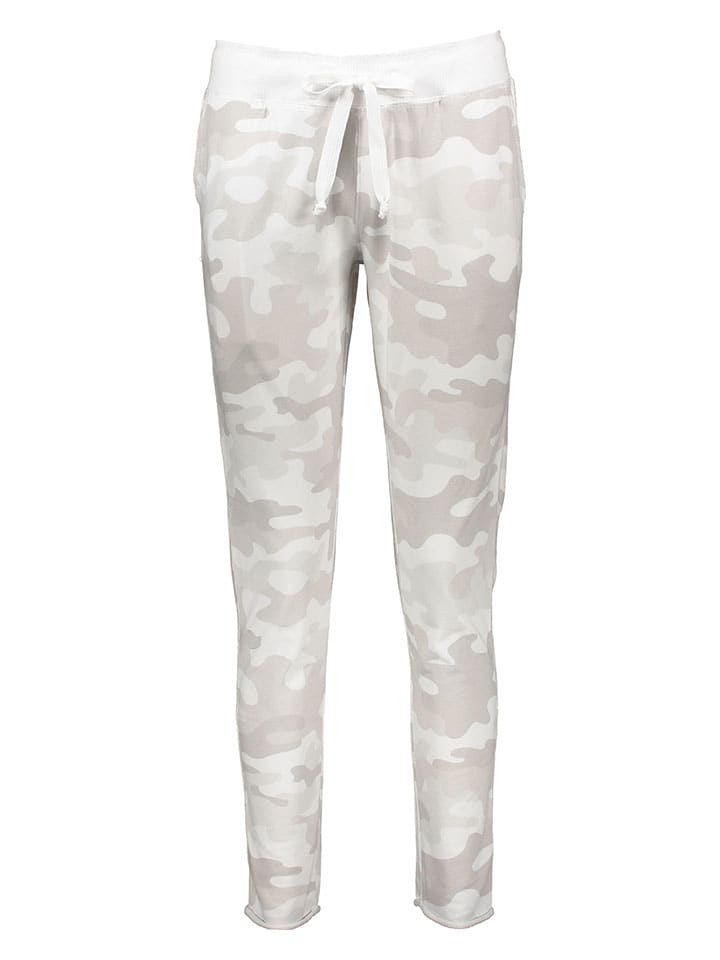 Juvia Pyjama-Hose in Hellgrau/ Weiß günstig kaufen