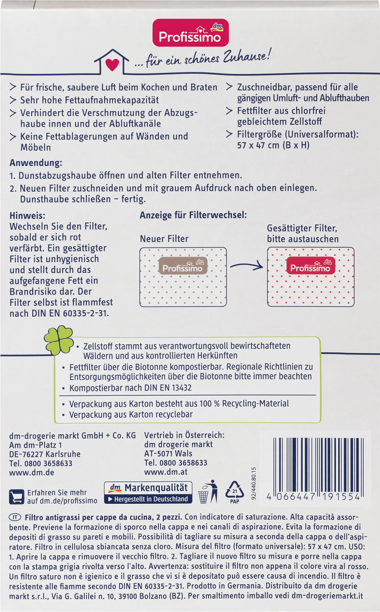 Fettfilter Dunstabzugshauben, 2 St
