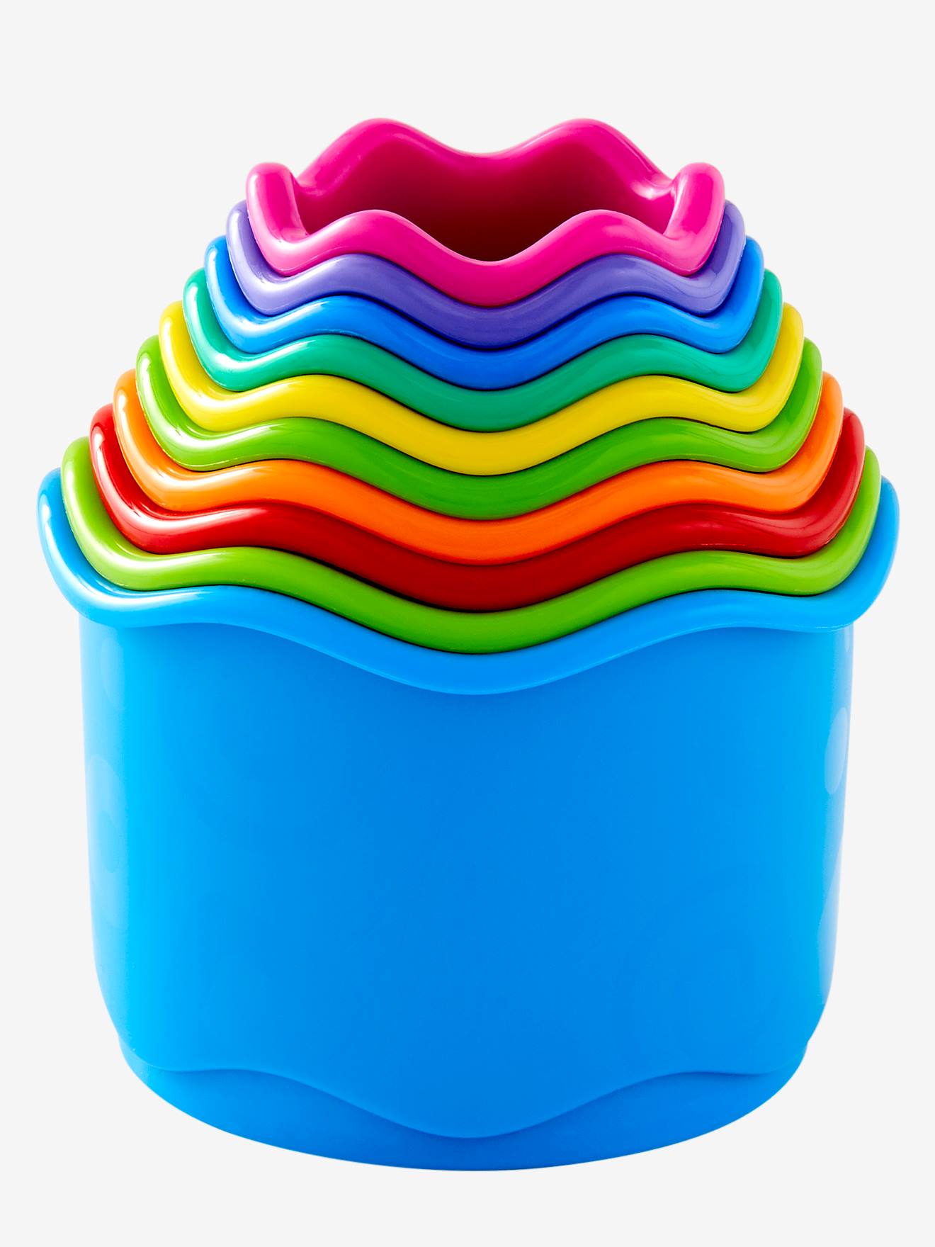 Gobelets de bain en plastique à empiler multicolore