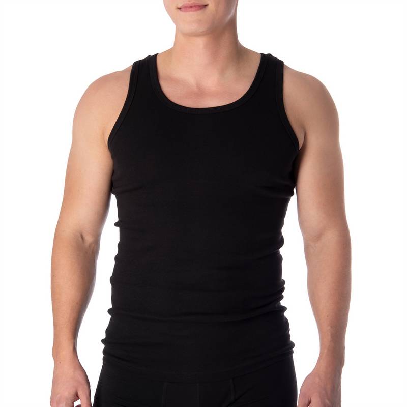 Black Snake 2 Pack Achsel Feinripp Shirt Unterhemd Herren