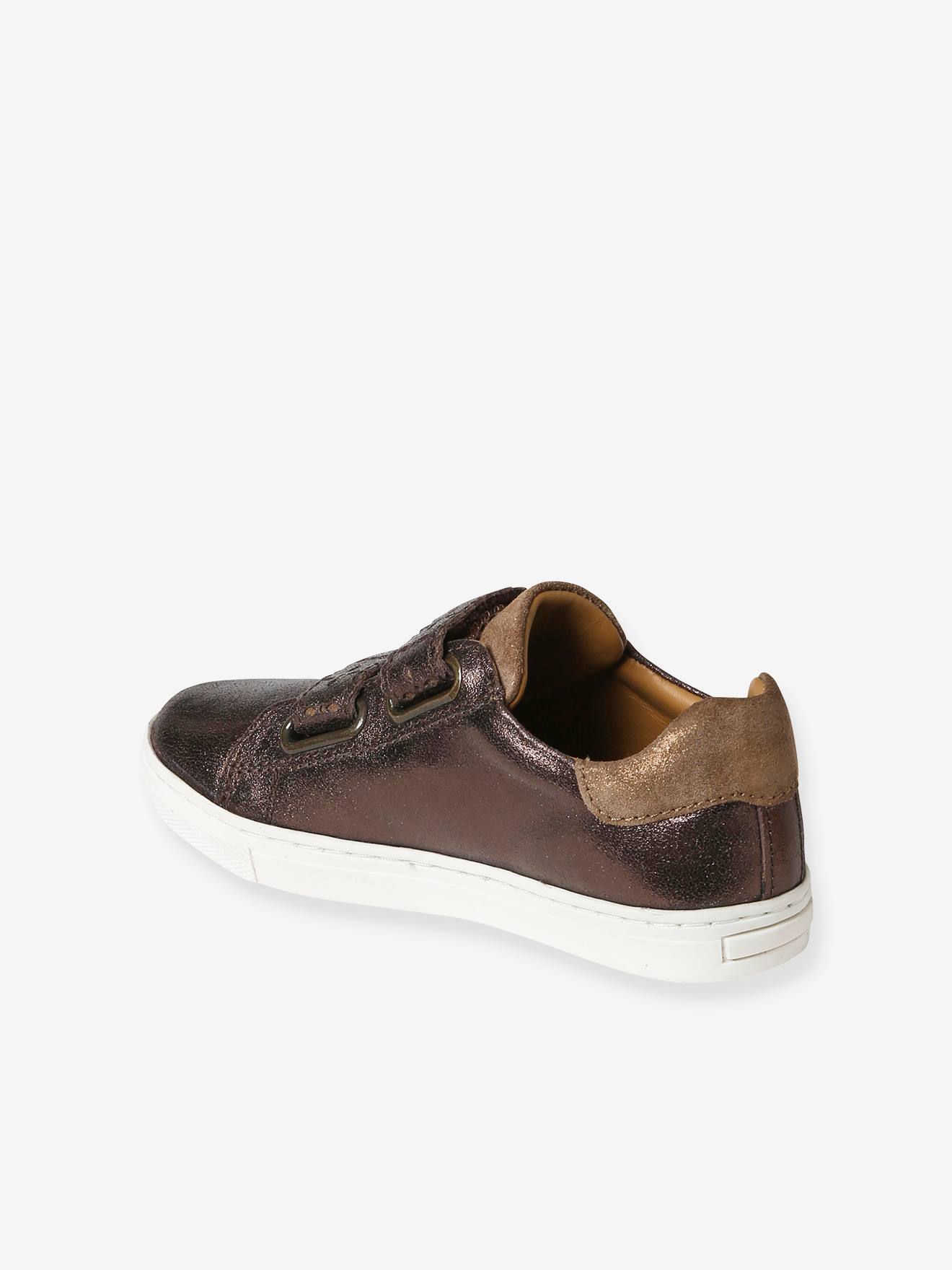 Vertbaudet Mädchen Sneakers mit Klettverschluss, Anziehtrick - bronze