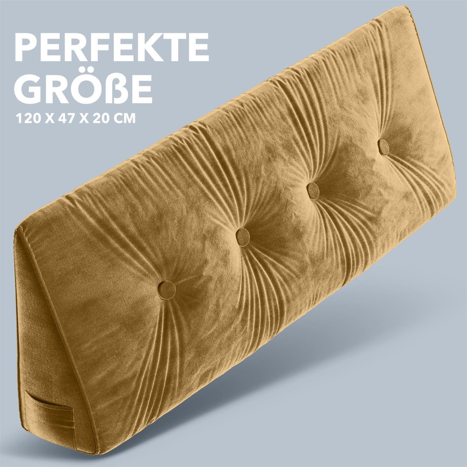 Björn&Schiller Rückenkissen Dreieckiges keilförmiges, Palettenkissen, Lounge Kissen Beige, ideal als Kopfkissen, Nackenkissen oder Bett Kopfteil Kissen