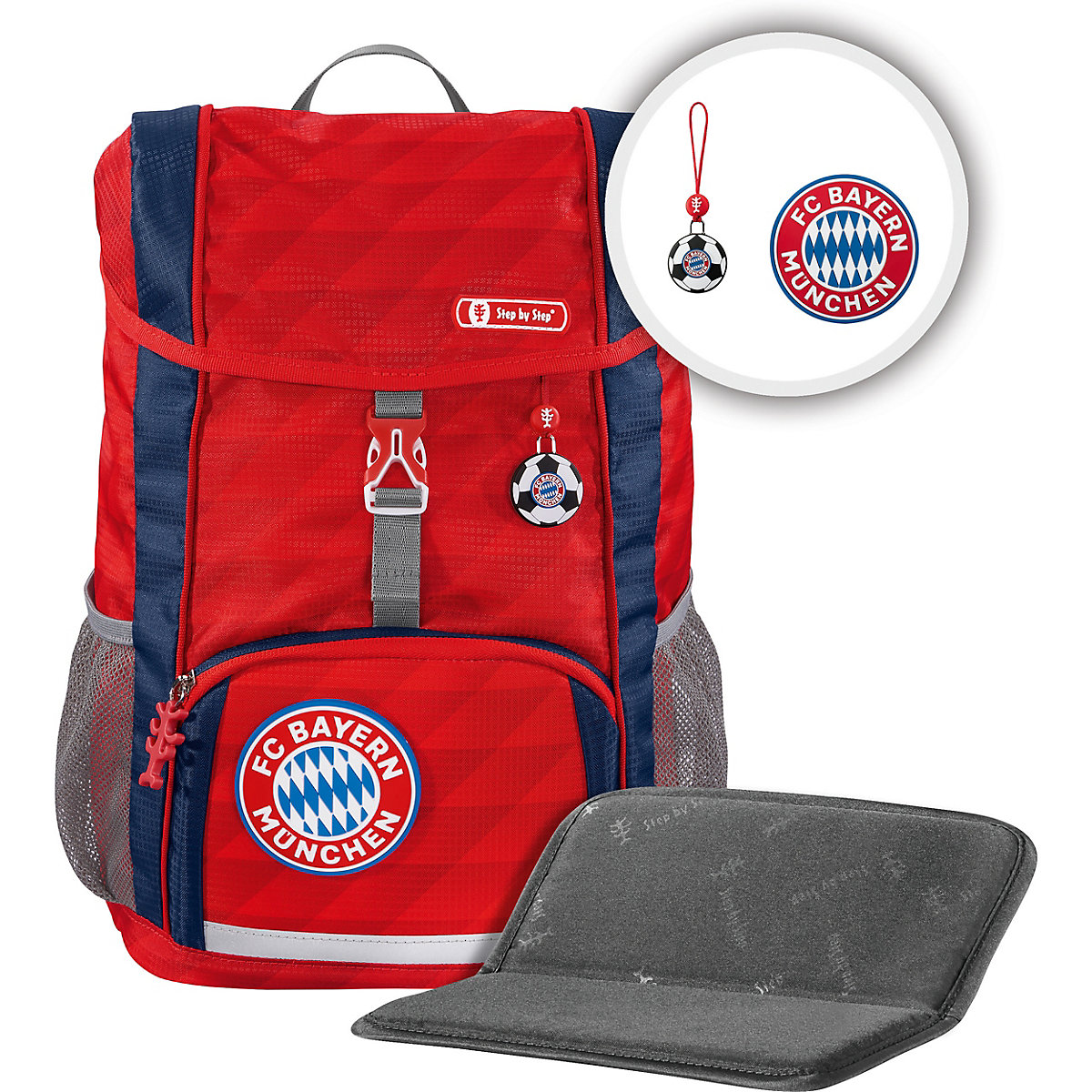 Kinderrucksack KID FC Bayern München® Mia San Mia, inkl. Sitzkissen & MAGIC MAGS