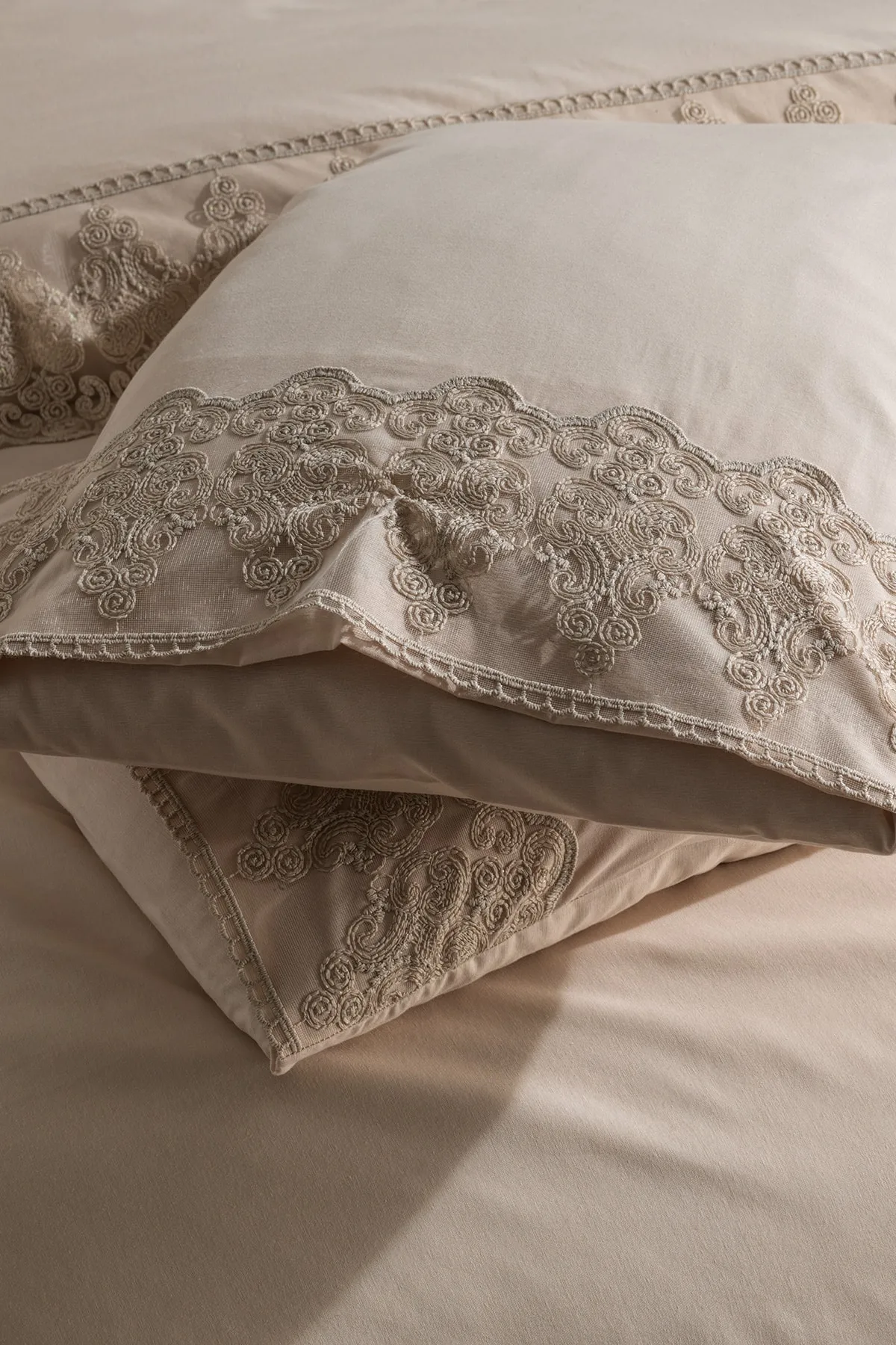 Çeyiz Diyarı  French Lace Legend Dowry Bettbezug-Set, Cappucino