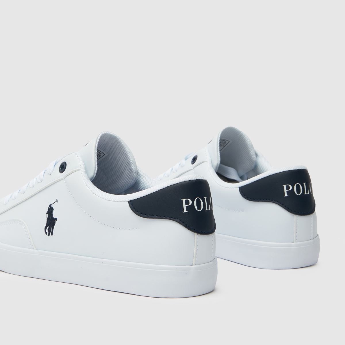 Polo Ralph Lauren vita & marinblå Theron v pojkar ungdomsskor