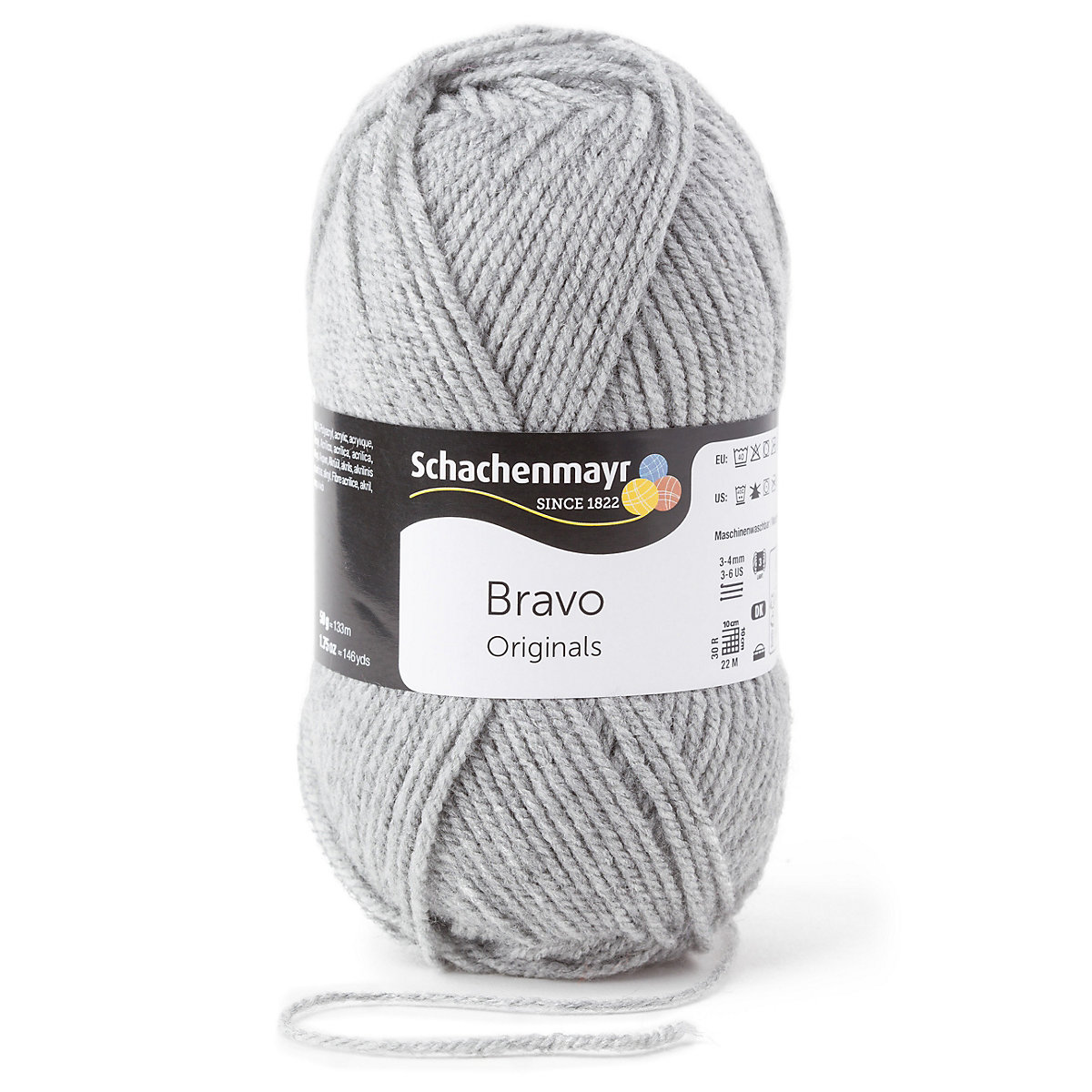 Handstrickgarne Bravo, 50g Hellgrau Meliert