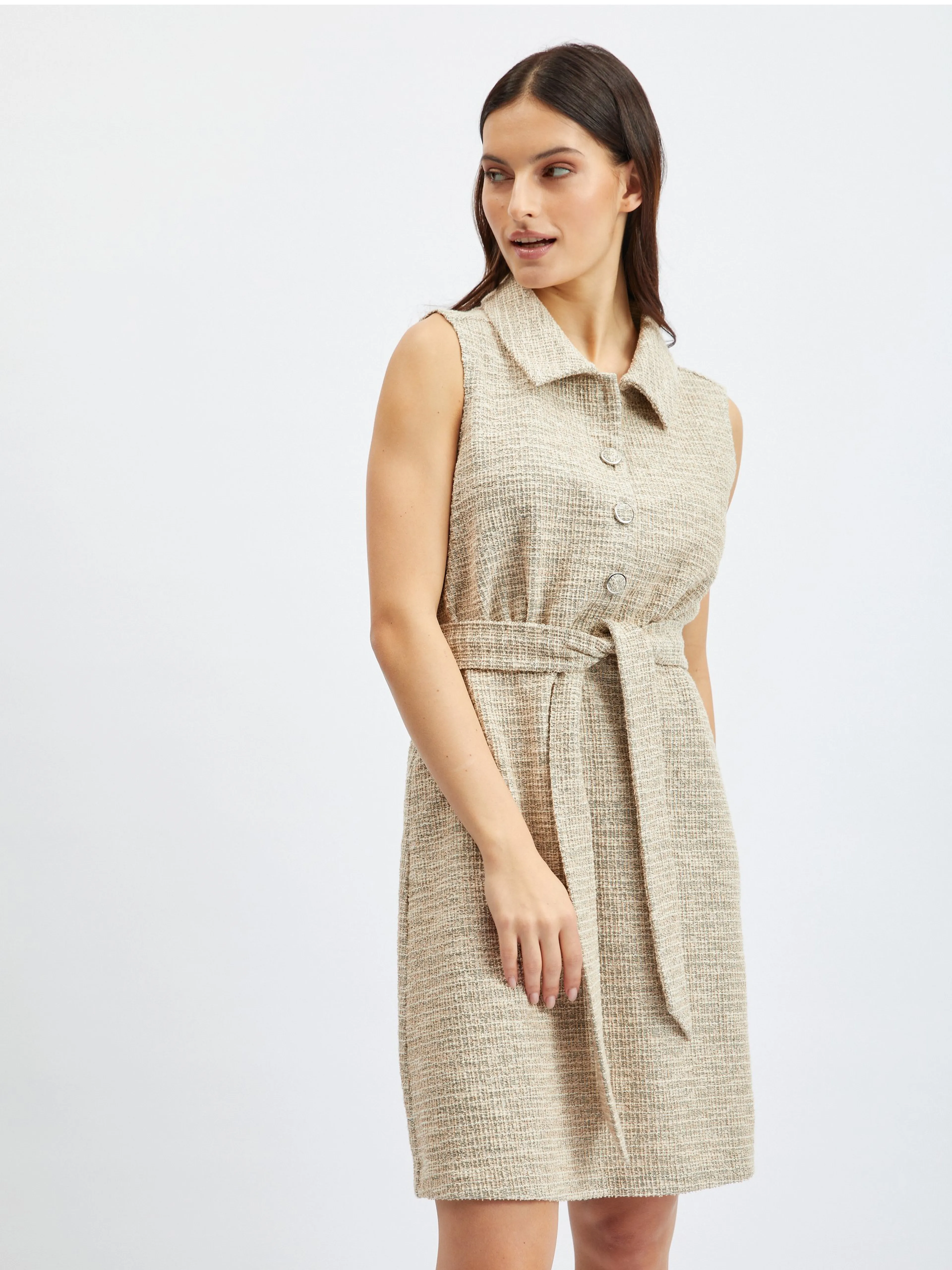 Hellbraun meliertes Damenkleid ORSAY
