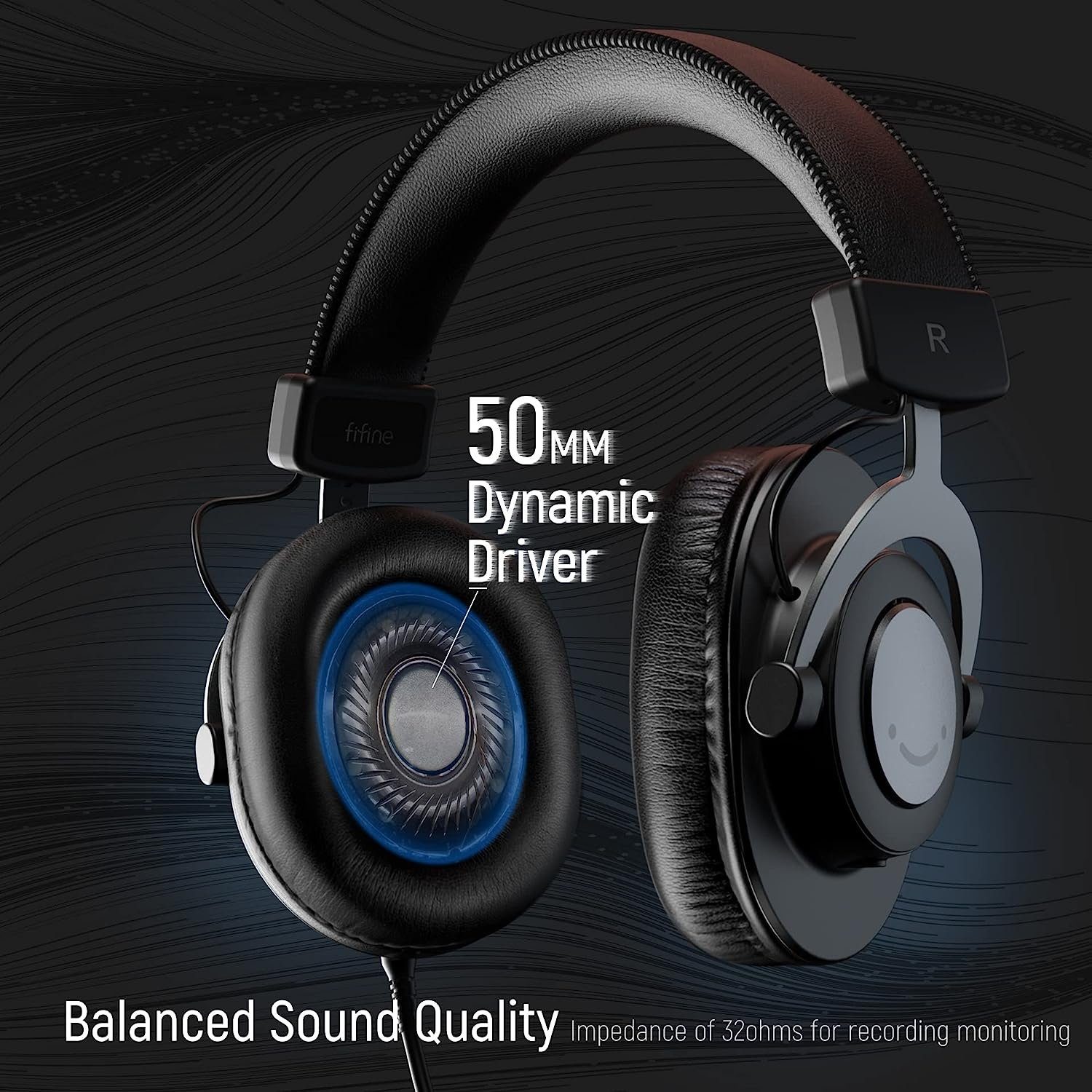 FIFINE Over Ear Kopfhörer Studio KopfhörerGeschlossene DJ Headphones Monitor Gaming-Headset (mit 6.35 & 3.5mm Klinke und 50mm Treiber für Studio Podcast Recording)