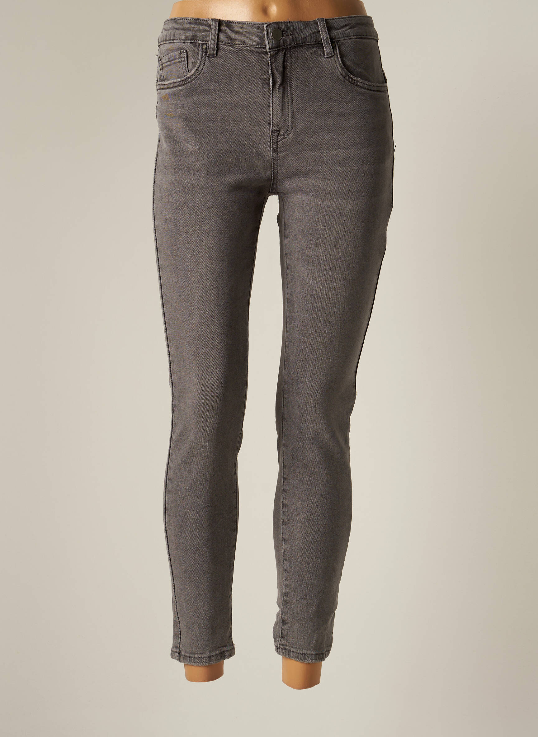 R Display Jeans Coupe Slim Femme couleur gris