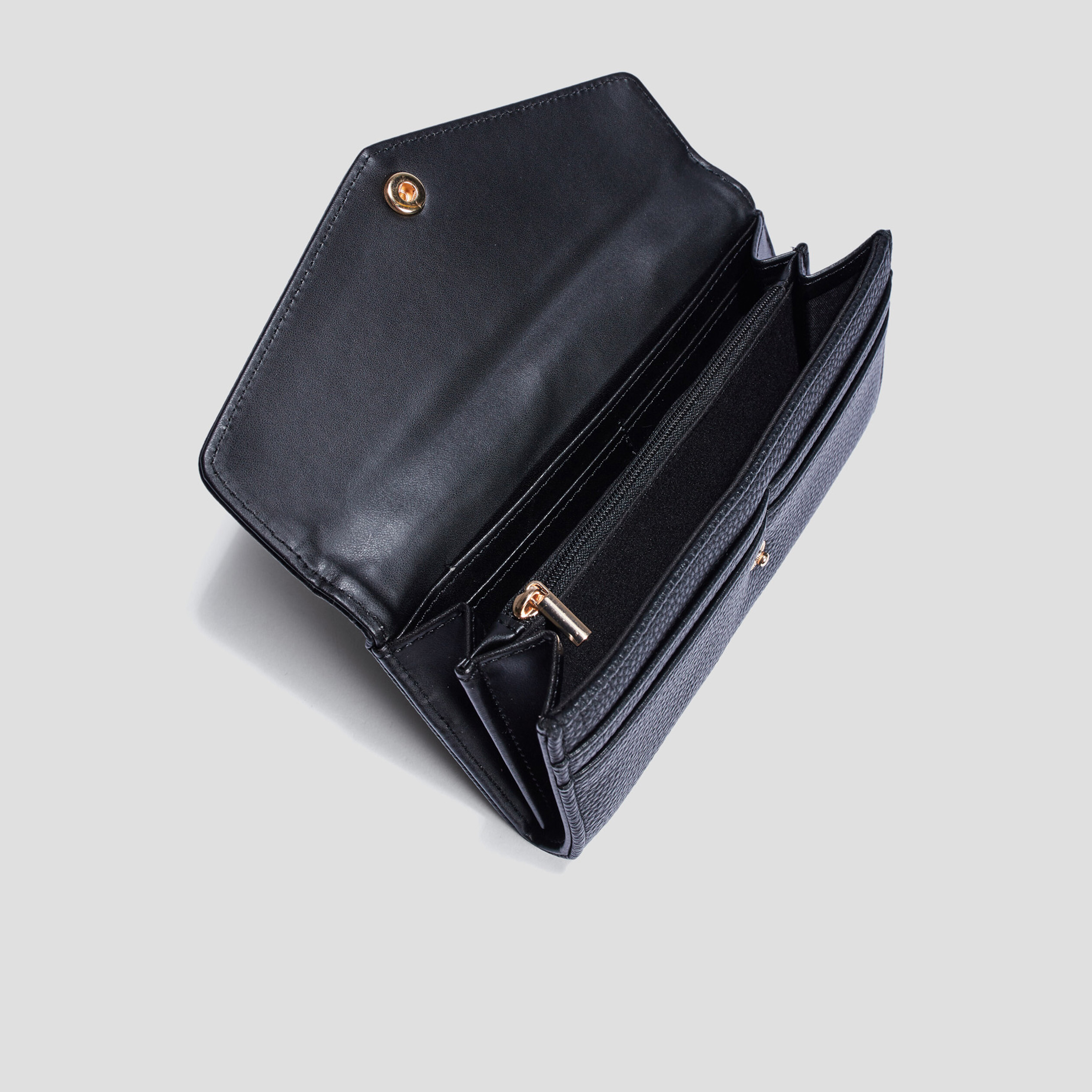 Portefeuille rectangulaire noir femme | La Halle