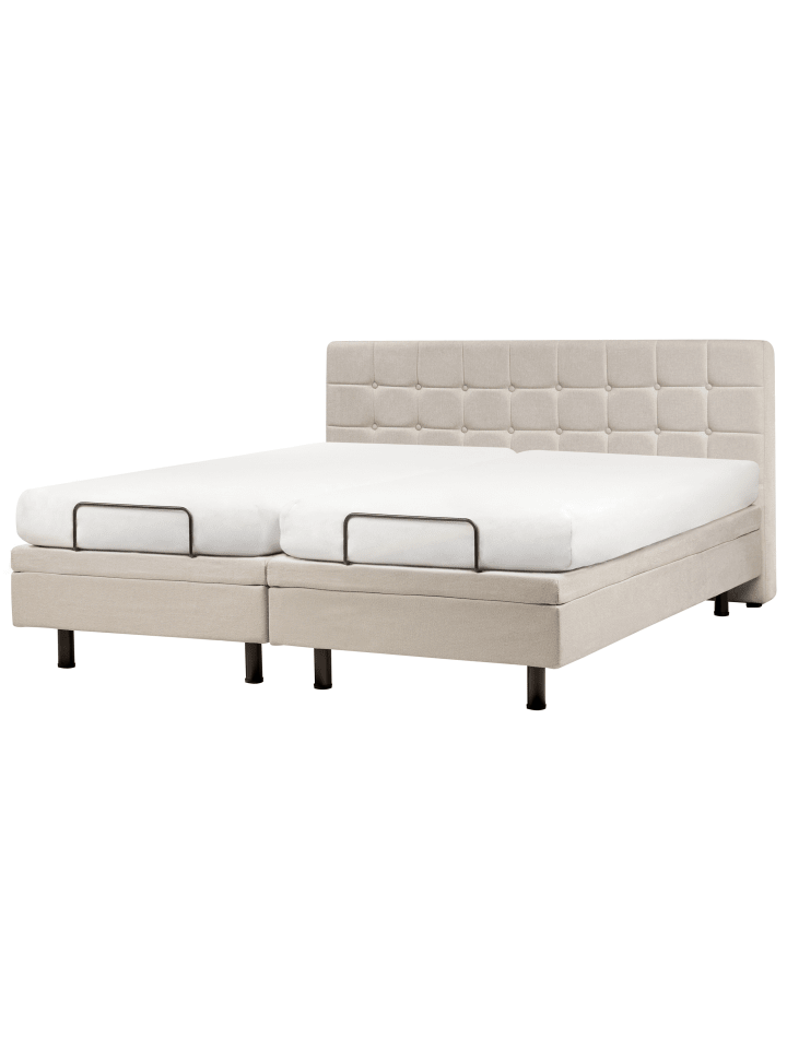Beliani Doppelbett DUKE in Beige - (W) 181 x (H) 102 x (L) 216 cm günstig kaufen onesize