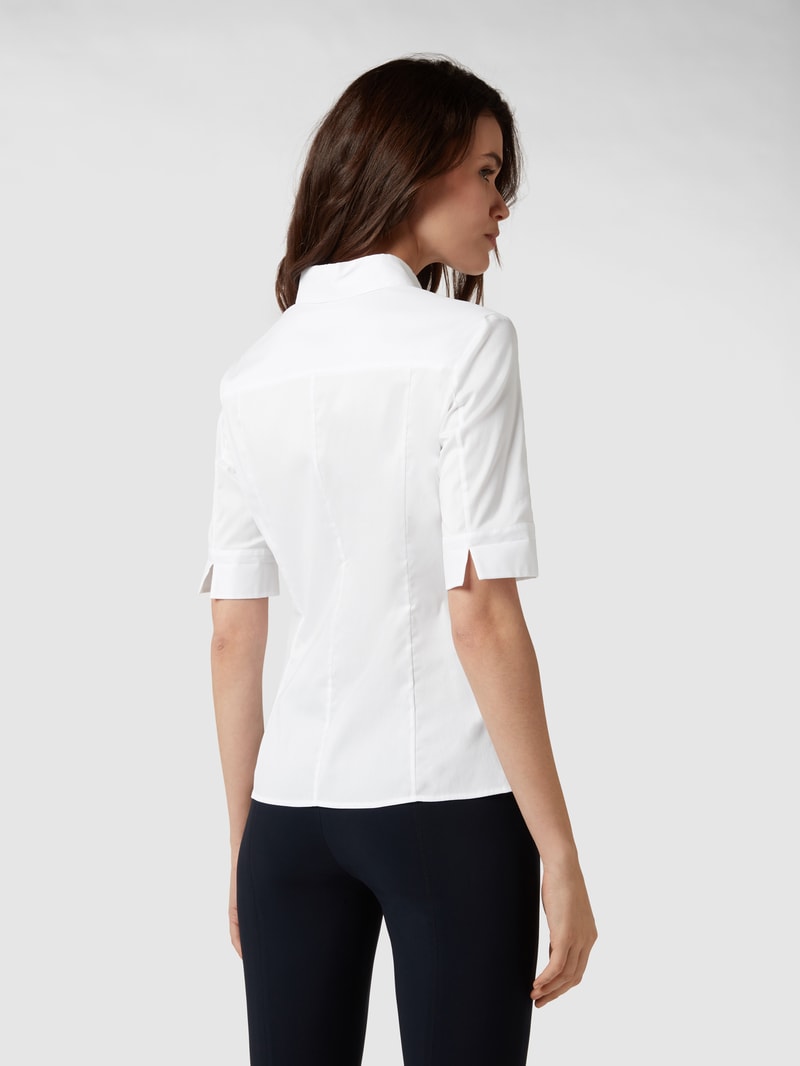 Bluse mit Dreiviertelarm in weiß