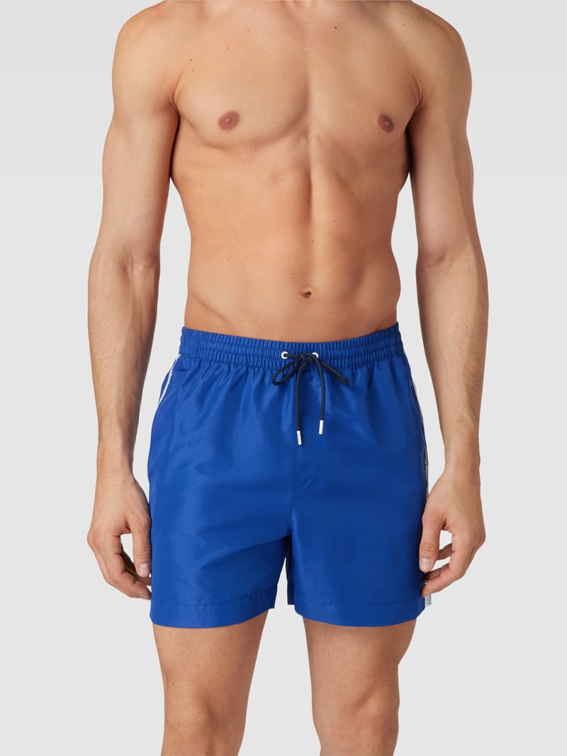 Badehose mit Label-Details in royalblau