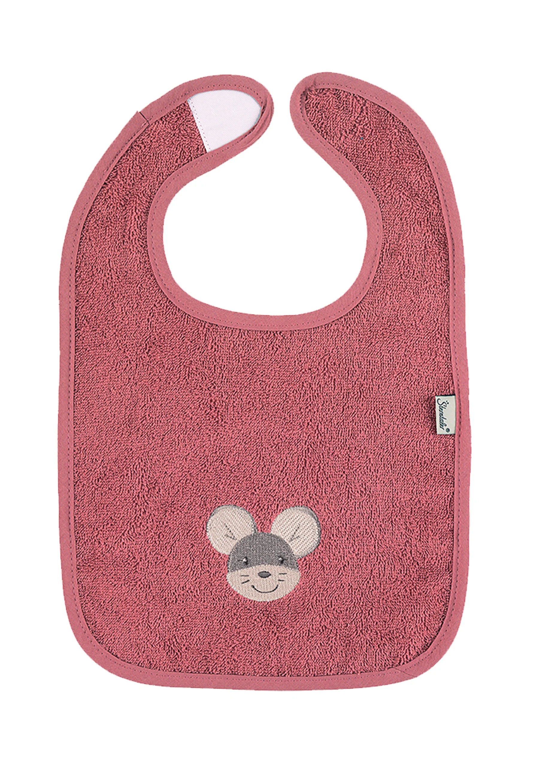 GOTS Doppelpack Klettlätzchen Maus Mabel in Rosa