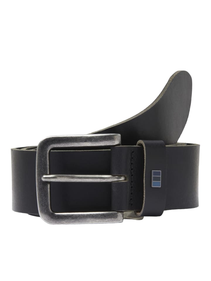 Jack & Jones Legerer Echtleder Gürtel Klassischer Leather Belt in Schwarz günstig kaufen