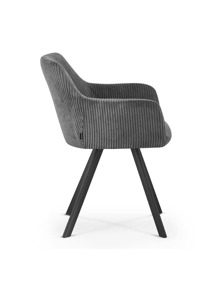 B&D Home 2er-Set: Esszimmerstuhl CYRUS in Dunkelgrau - (B)56 x (H)80 x (T)60 cm günstig kaufen onesize
