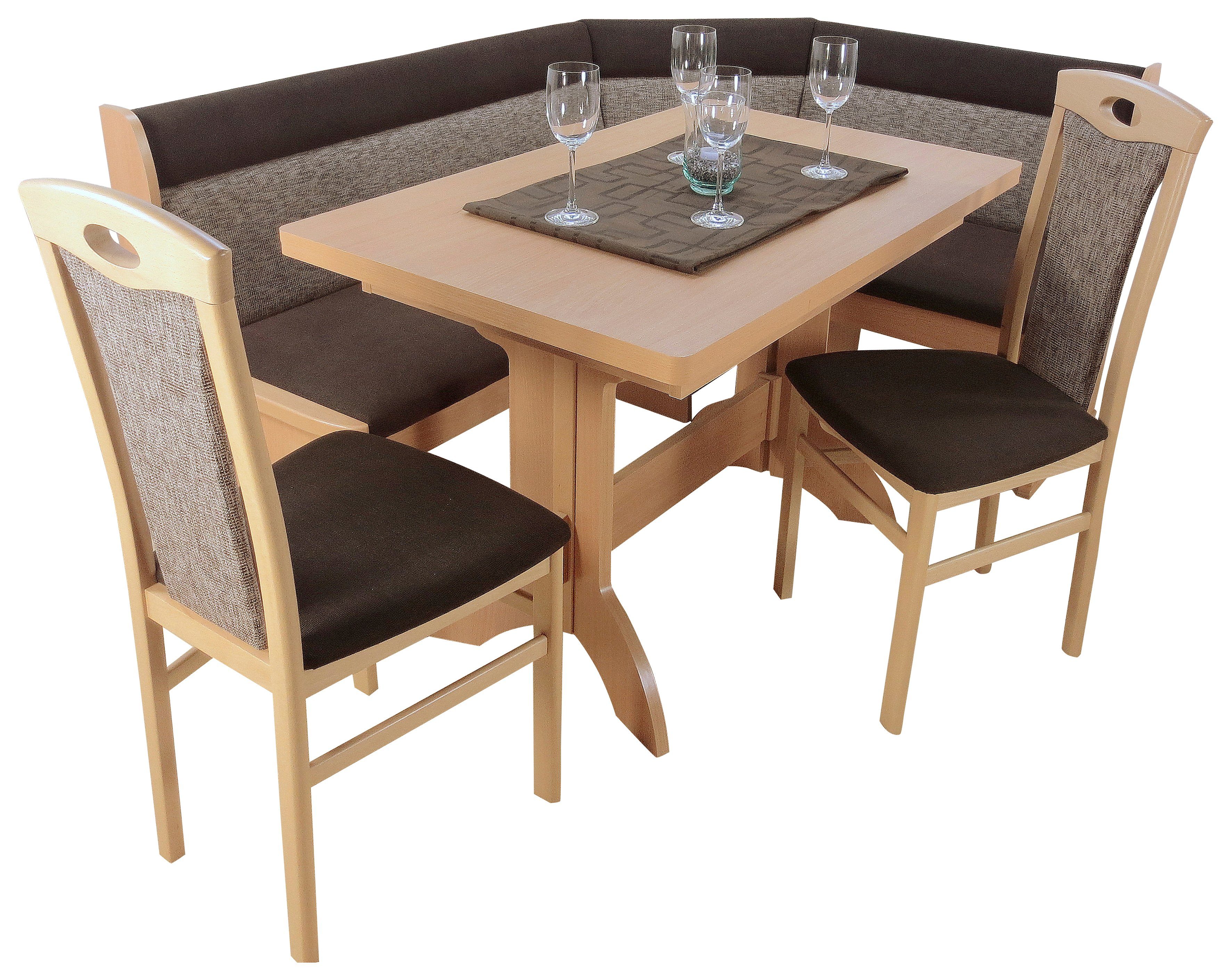 Home affaire Eckbankgruppe Madrid, (Set, 4-tlg), Schenkel wechselbar