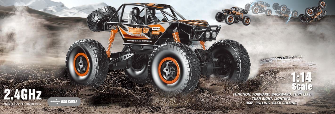 BruKa RC-Monstertruck Robuster Geländewagen X-FIGHTER, Ferngesteuertes Auto mit 4x4 Allradantrieb, 30cm