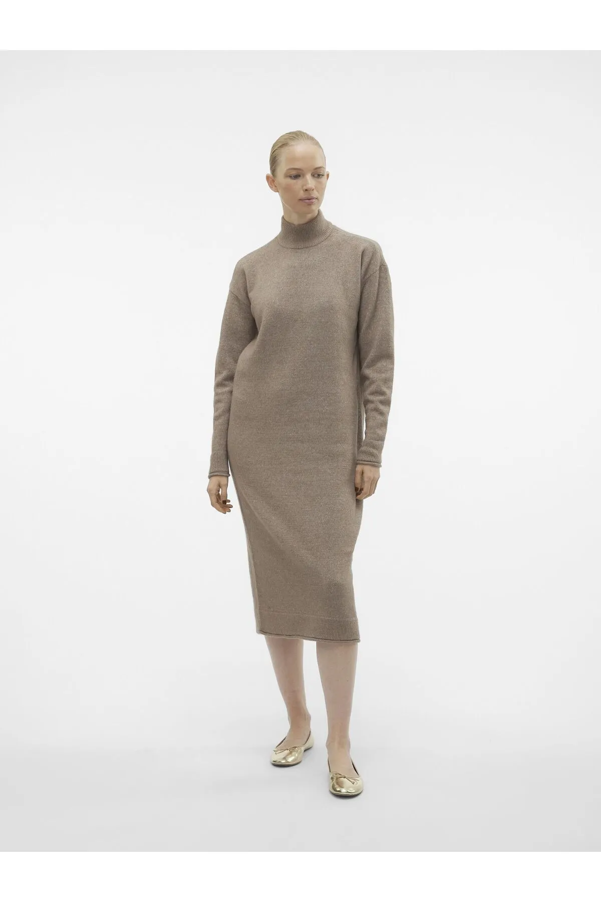 Vero Moda  Strickkleid VMKADEN LS HIGHNECK CALF DRESS GA BF